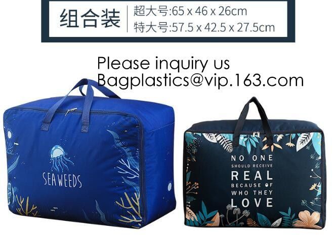 Household 100% Polyester Quilt Storage Bag Travelling Bag With Zipper For Clothes,Quilt storage bag, Quilt handle bag