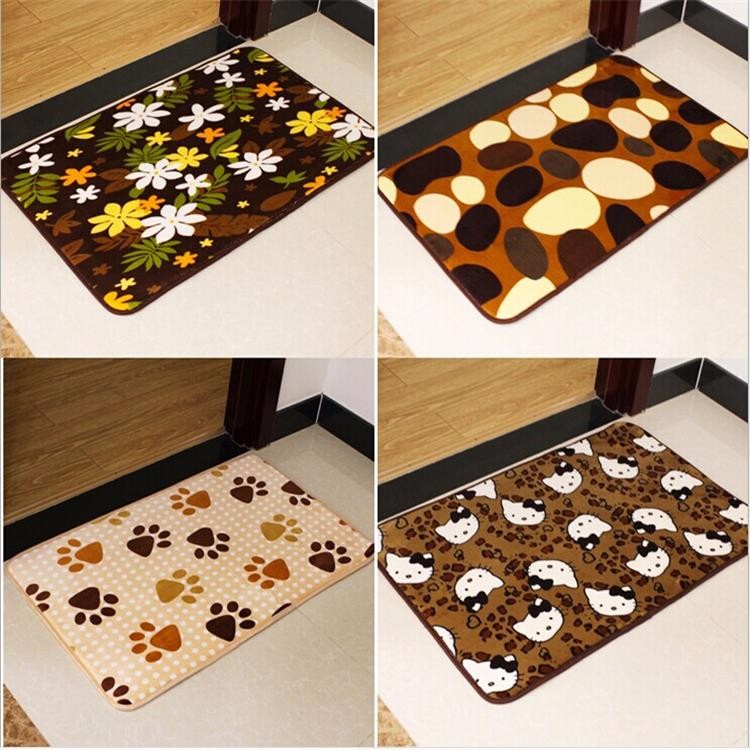 Soft embossed pattern coral fleece door mat