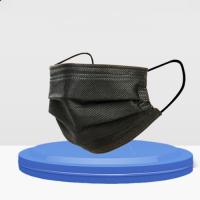 Buy cheap Adult Black Nonwoven Disposable Flat Mask Three Ply Face Mask Earband 17.5*9.5 product