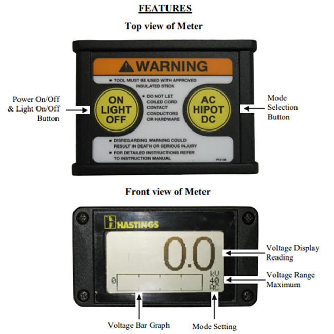 40kV Transmission Line Stringing Tools Digital Voltage Meter 50 – 60 Hz