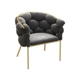 Metal Artist Dressing Table Chair Gold Makeup Blue Gray Velvet