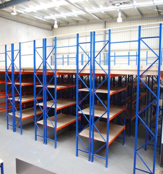 Buy cheap Custom Heavy Duty Steel Rack / Mezzanine Floor Attic Storage Shelves from wholesalers