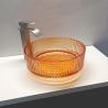 Buy cheap Oranger Color Crystal Glass Wash Basin Decorated Vessel Countertop Bathroom Sink from wholesalers