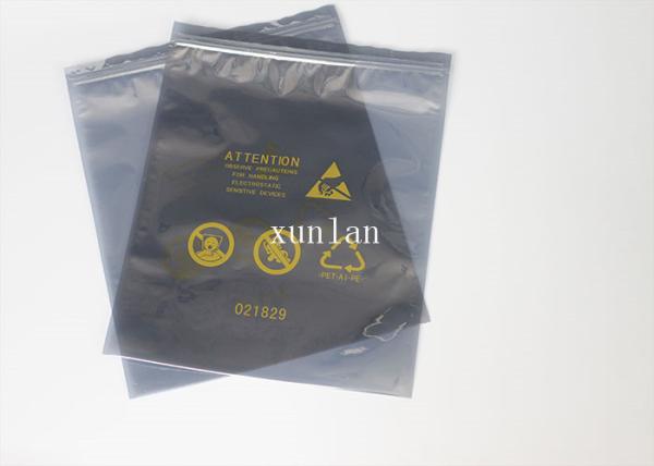 Buy cheap Zipper ESD Anti Static Bags 0.08mm - 0.2mm Flat Waterproof With Printing Logo from wholesalers