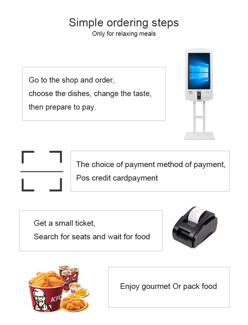 Double Sided Self-Service Payment Terminal Kiosk With QR Scanner POS Brackets Printer