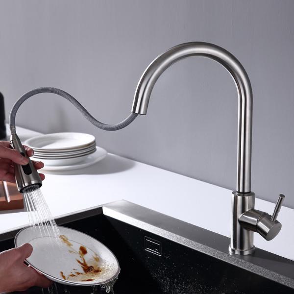 Buy cheap Single Hole High Arc Kitchen Faucet Mixer 360 Degree Rotating Spout IPX5 from wholesalers