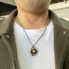 Buy cheap Stainless steel men's tiger eye stone necklace retro pendant titanium steel lock chain from wholesalers