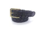 Braided 35mm Mens Casual Leather Belt With Solid Buckle