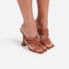Buy cheap Nappa PU 10cm Women High Heeled Shoes Knotted Straps Square Toe from wholesalers