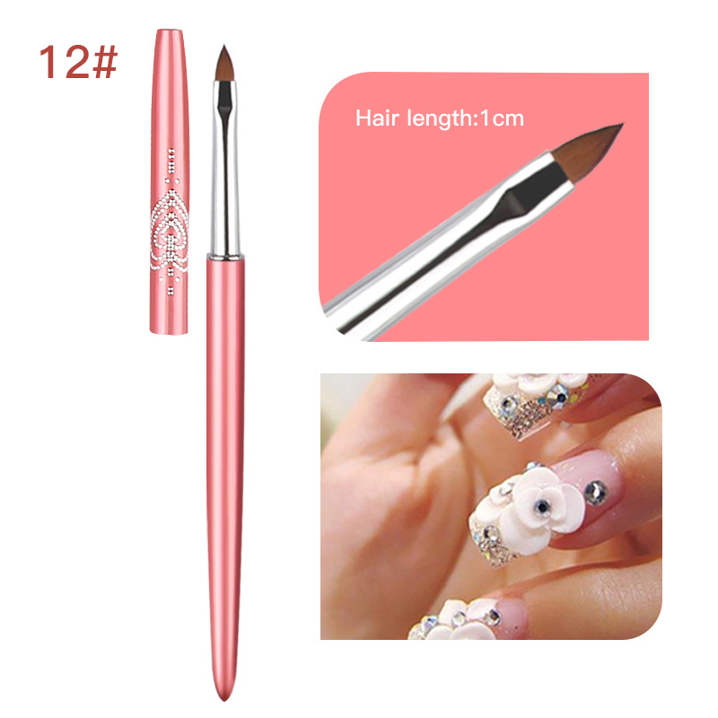 Metal Handle Triangle Nail Gel Paint Brush 12pcs Set Nail Polish Brush