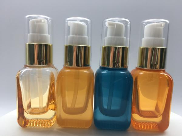 Buy cheap Luxury Glass Lotion Bottles High End Color Lacquering With Pump Cap from wholesalers