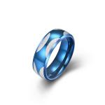 Simple Jewelry Men's Stainless Steel Ring Flower Pattern 8MM Ring