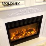 30"/770mm Electric Fireplace Heater Small Bevelled Edge Simulated Wood Flame LED