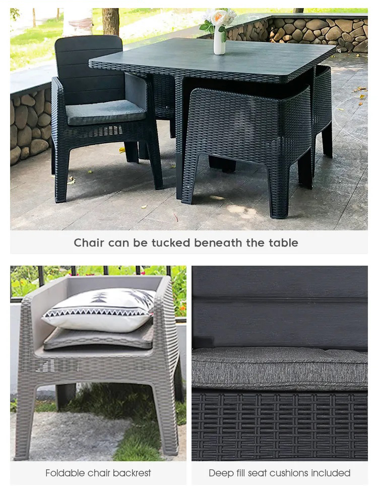 Plastic Cane Stackable Arm Chair for Outdoor Restaurant Cafe in Villa Patio Garden