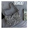 Buy cheap Fashion Leopard Print Eco Canvas Bags Zebra Design Lady Single Shoulder Bag Large Capacity from wholesalers