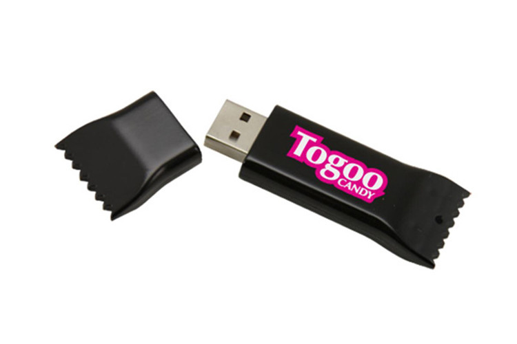 Factory supply candy shape 2GB 2.0 Red color plastic USB with customized logo and package show life brand