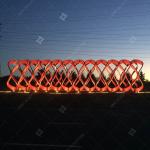 Large Stainless Steel Light Sculpture With Red Painted Surface For Outdoor