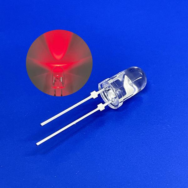 Buy cheap Traffic Warning Light LED Diode 5mm 45deg 625nm Red Color 12000mcd Short Pin With Stopper from wholesalers