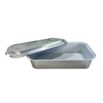 BBQ Grilled Fast Food Serving Tray with Lid Aluminum Foil Smoothwall Disposable