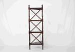 Walnut Soild Wooden Corner Shelf 4 Tiers , Multi Purpose Storage Rack Living