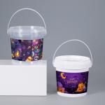 Food Grade Beverage Plastic Candy Buckets Halloween Container with Lids and