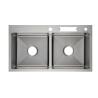 Buy cheap Equal Basin Center Drainer Handmade Kitchen Sink Soap Dispenser Brushed from wholesalers