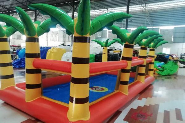 Buy cheap Outdoor Garden Inflatable Swimming Pool With Palm Tree Fence For Kids Playing from wholesalers