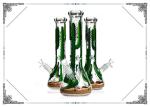 Green Cactus Art Glass Water Smoking Pipe 50x7mm Glass Tube