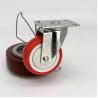 Buy cheap 4 Inch Red Polyurethane Swivel Plate Stainless Steel Castors Economical Type SS Trolley Wheels Factory China from wholesalers
