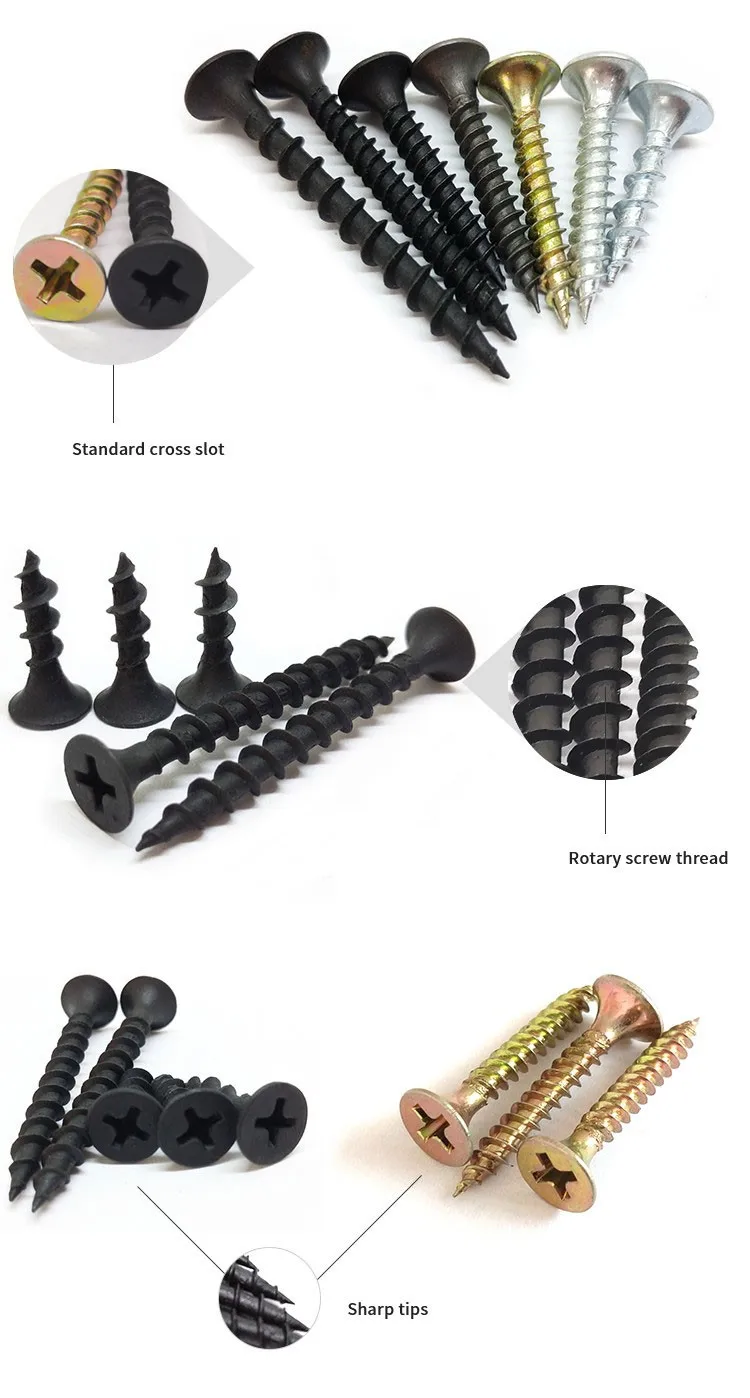 Small Wallboard Drywall Screw Carbon Self Tapping Screw Black Phosphated
