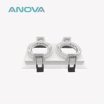 Square Dual-Head Spotlight Frame Anti-Glare 90° Rotation Aluminum For Commercial