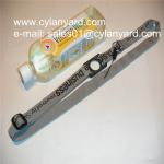 Polyester neck strap with PVC bottle holder tag,