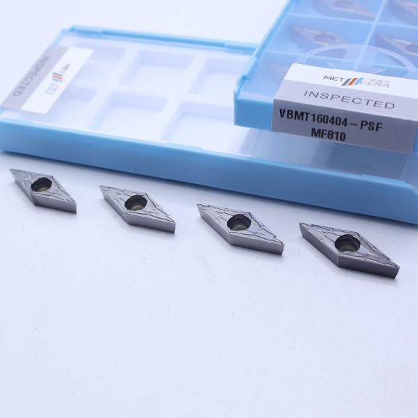 Buy cheap VBMT160404 MF810 Rhombic Shape Uncoated Carbide Turning Insert with Silver Coating from wholesalers