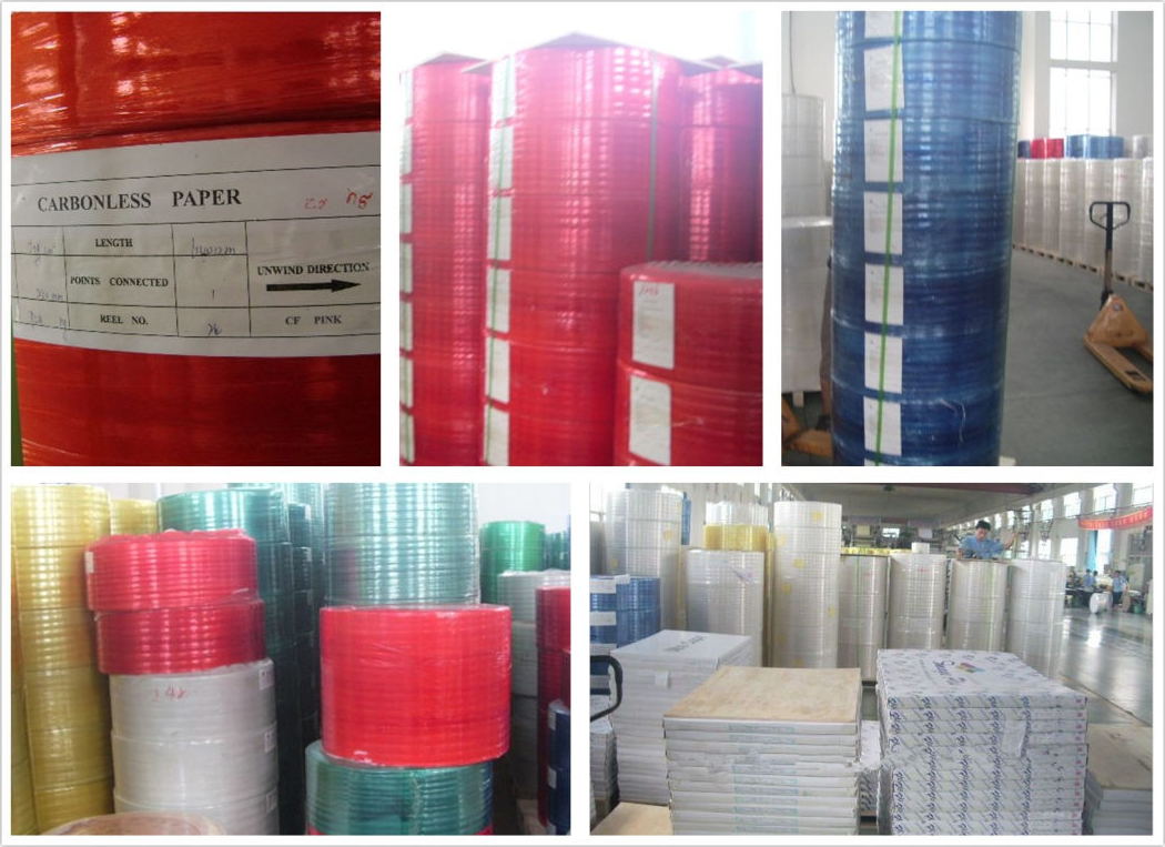Continuous Computer Printing Paper Roll 2 Ply NCR Carbonless Paper in Customized Size