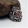 Buy cheap Men's Vintage Old Silver Plated Titanium Stainless Steel Ring Red Cubic Zircon Gothic Cross(SA240) from wholesalers