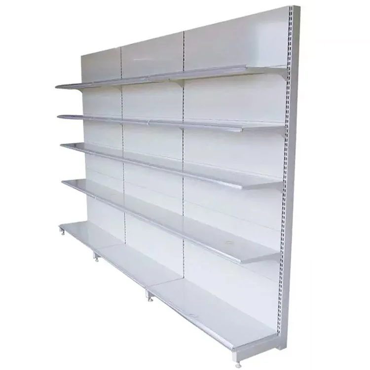 Factory Custom Size Color logo convenience store supermarket shelves storage racks grocery shelves for sale