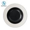 Buy cheap Brushed Black And White Straw Hat Porcelain Plates Western Food from wholesalers