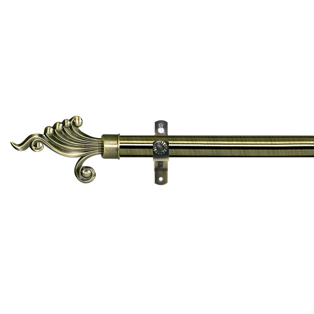 28 MM Diameter Single Iron Curtain Rod With Aluminum Finial