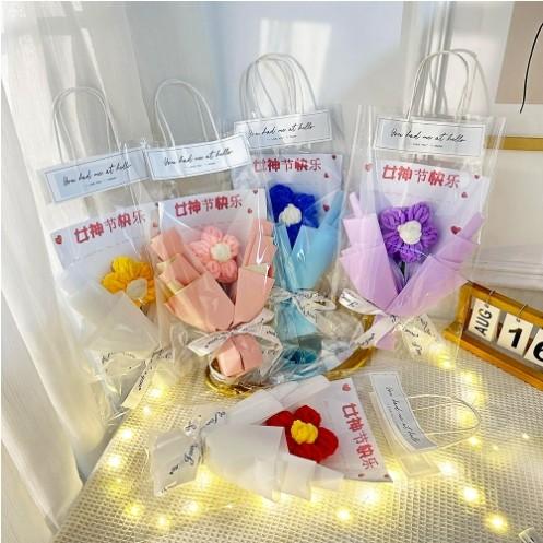 Buy cheap Finished Transparent Light Packaging Bag Plush Flowers Bouquet Variety Dolls In Large Puff Bouquet For Women's Day Gift from wholesalers