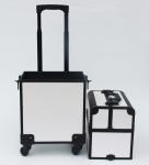 Lockable Aluminum Pro Makeup Case White - Black Large Space For Storage