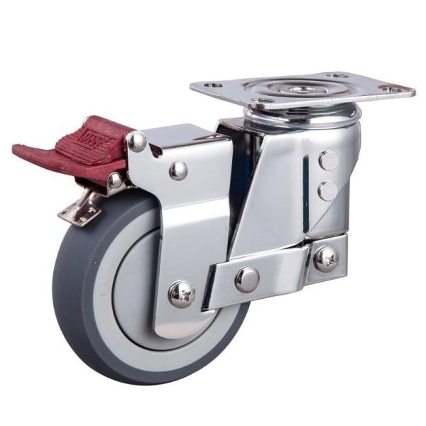 Zinc Plated 5 Inch Fixed Shock Absorption Medium Duty Shock Absorber Caster and