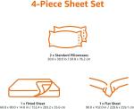 Sustainable Microfiber 4 Piece Bed Sheet Set with 14-Inch Deep Pockets Queen