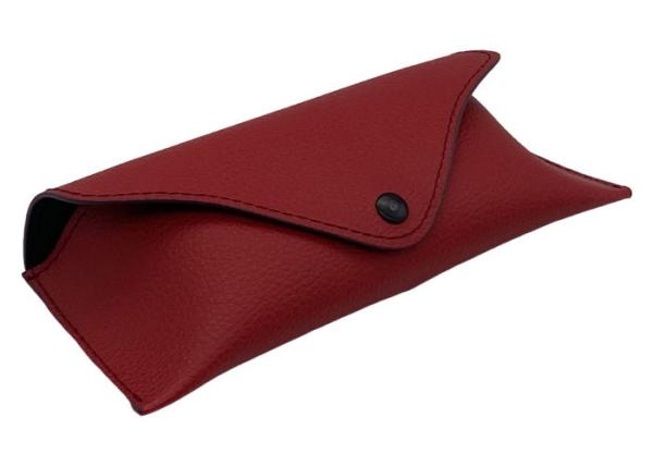 Buy cheap Red Custom Logo Cute Leather Eyeglass Holder With Button from wholesalers