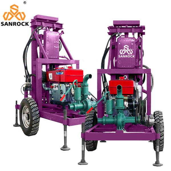 Small Trailer Mounted Water Well Drilling Rig Portable Hydraulic Water Well