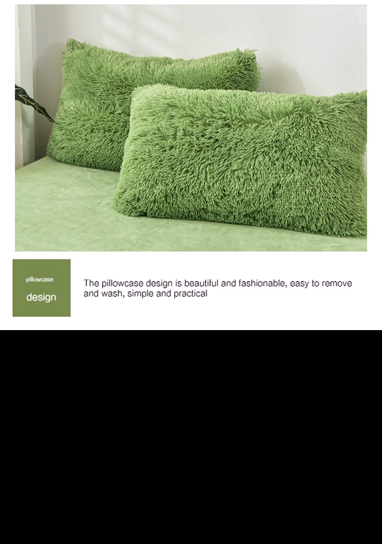 Customizable Modern Style Rainbow Color Faux Fur Velvet Fluffy Plush Soft Bedding Set