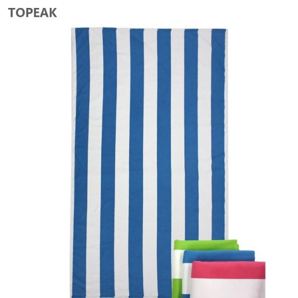 Buy cheap Blue White Striped Microfiber Beach Towels Lightweight Super Absorption 160x80cm from wholesalers