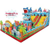 Buy cheap Large Size Outdoor Childrens Inflatable Bounce House With Slide Shark Jumping product