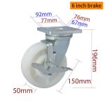 150mm Castor Wheels , 6 Inch Swivel Caster Wheels With Brake 786-26