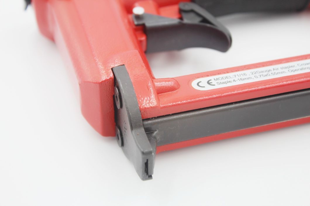 Hot Sale Durable 22 Gauge Fine Crown Air Pneumatic Staple Gun (RED) Air Stapler 7116