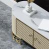 Buy cheap Bone Inlay Stainless Steel TV Stand Cabinet White 2 Drawers from wholesalers